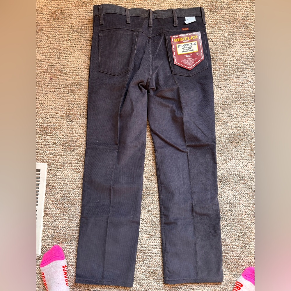 Vintage Rustler Men's Navy Corduroy Straight Leg Jeans